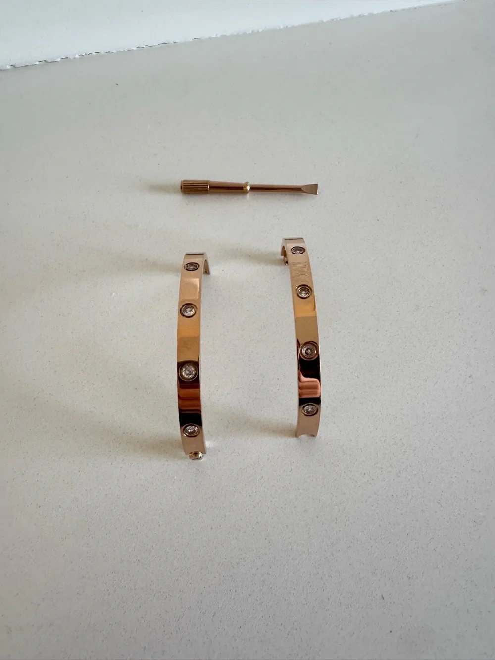 Cartier Crystal Screw-Style LoveBangle Bracelet - 18k Gold, Rose Gold, silver